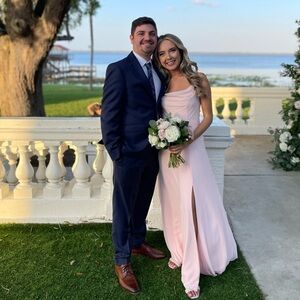 David’s Bridal Petal Pink Bridesmaid Dress